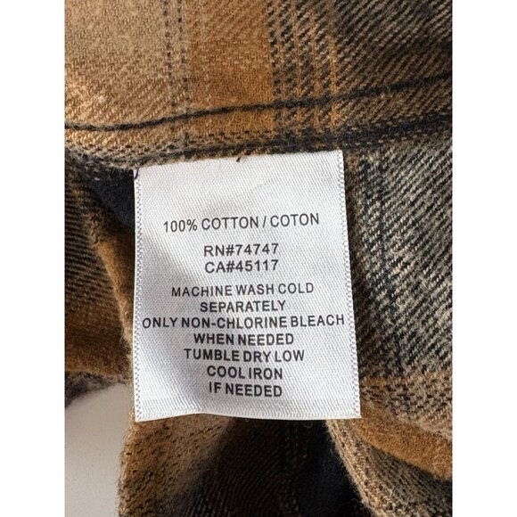 Red Head Mens Shirt Size Large Button Down Flannel Orange Black Long sleeve - Picture 3 of 10